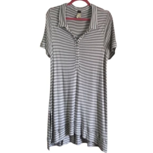 We The Free Grey Stripe Polo Tunic Size S - Picture 1 of 4